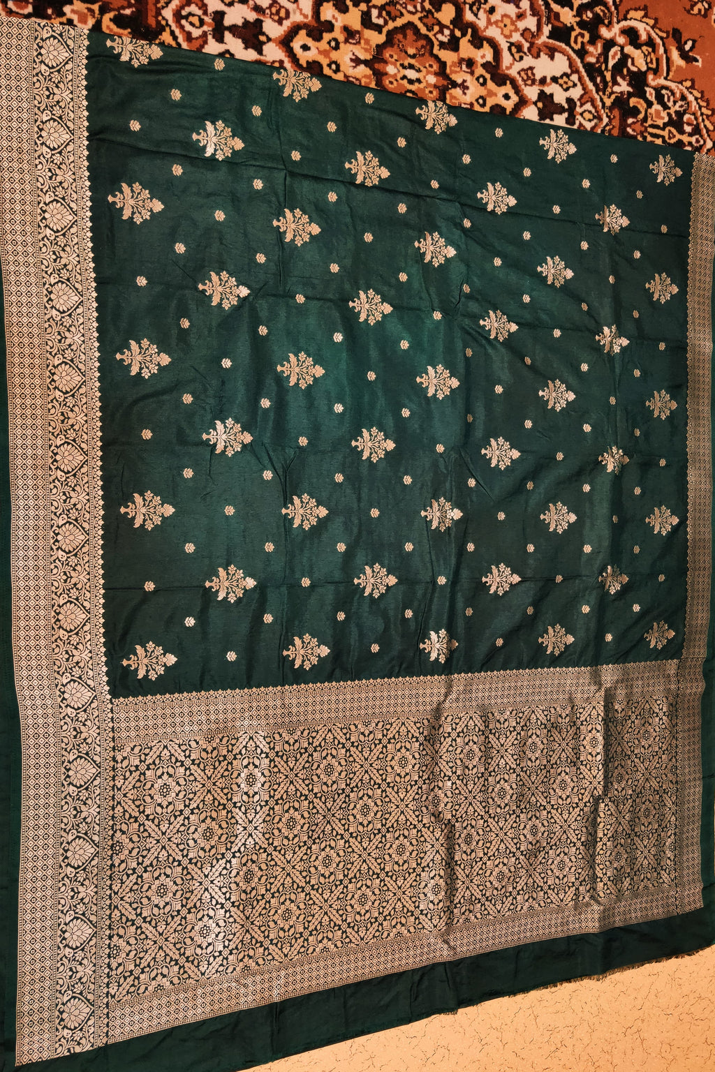 bottle green dola flat open