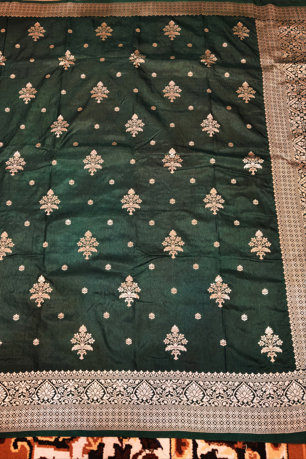 bottle green dola flat open