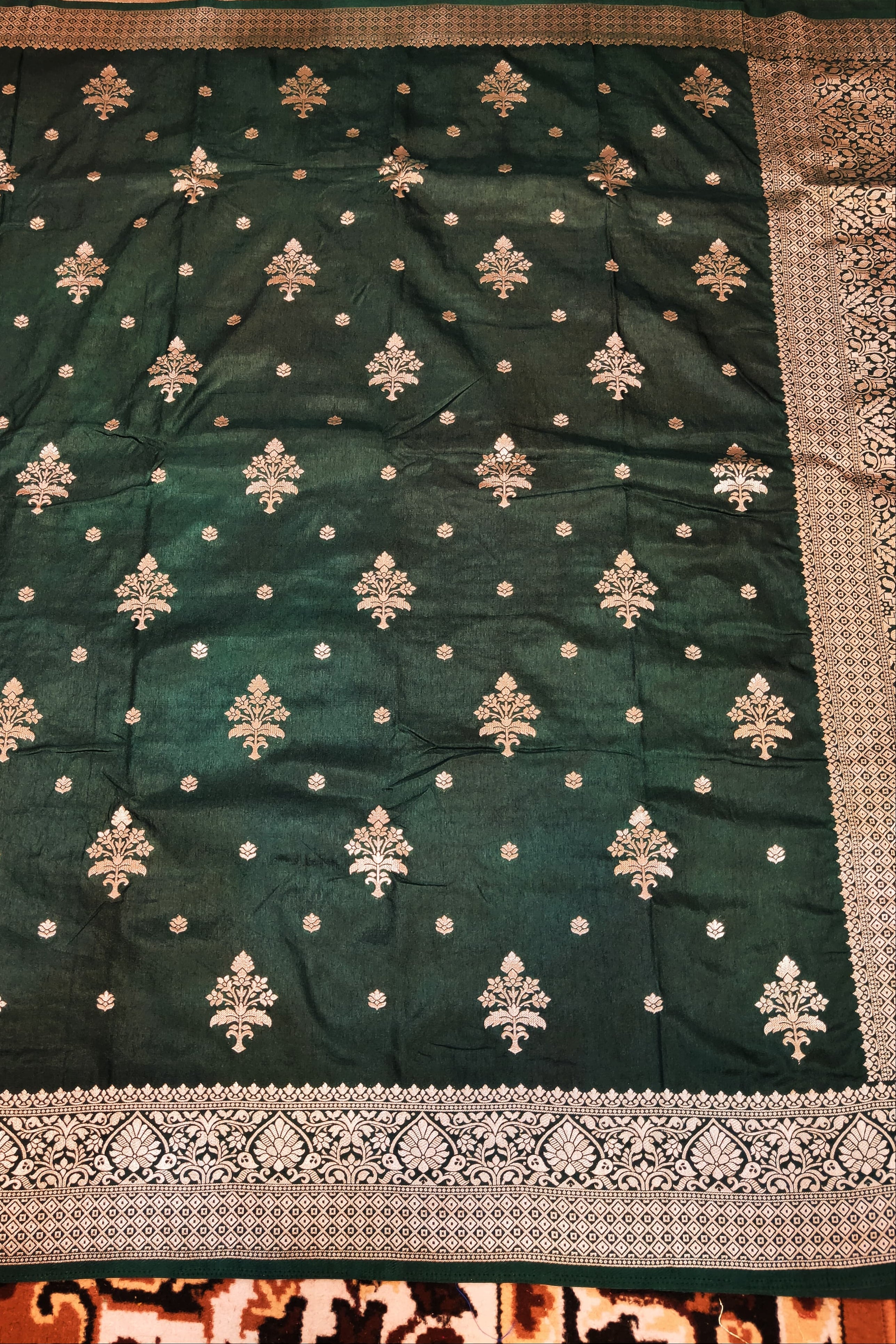 bottle green dola flat open