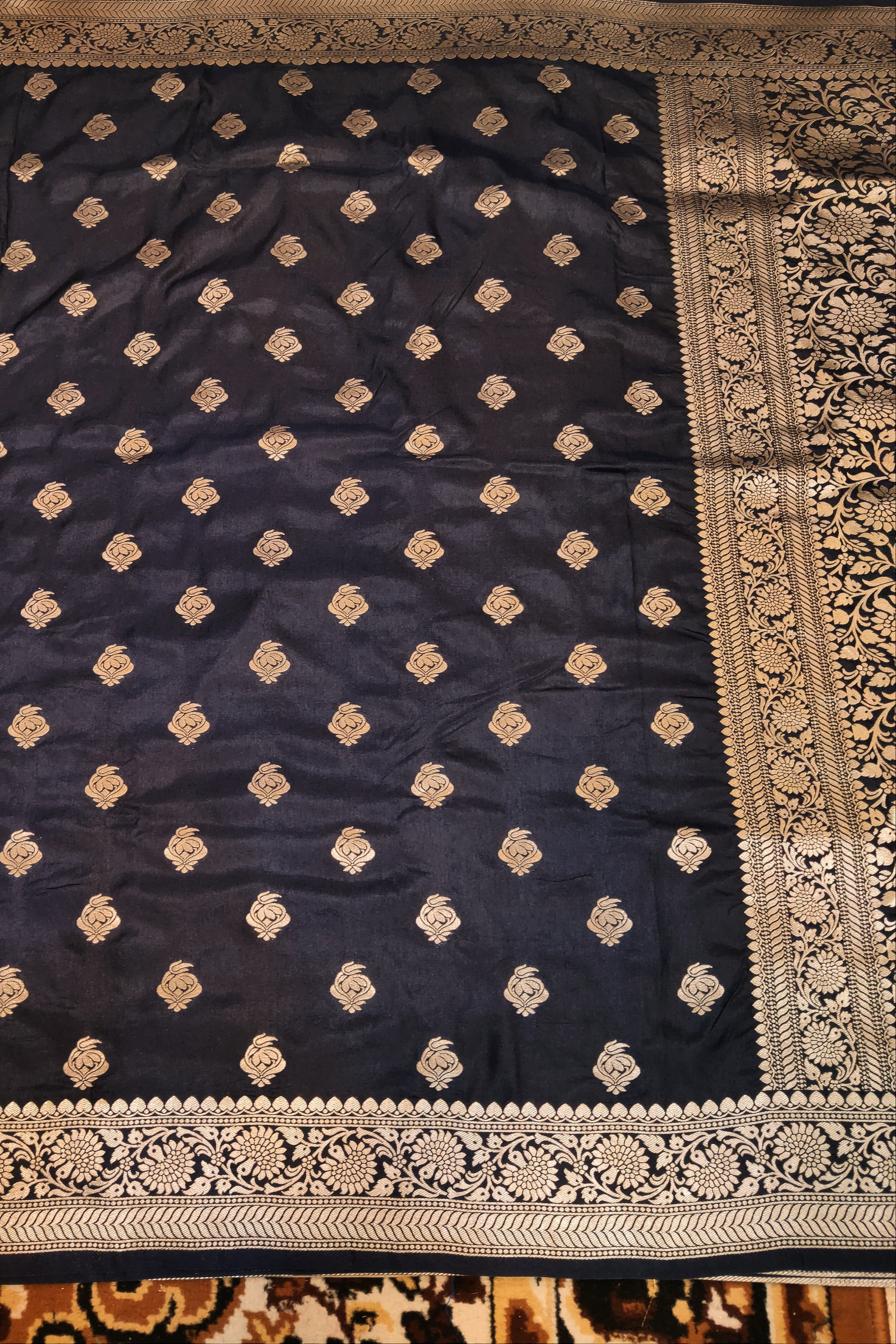 navy blue dola flat open