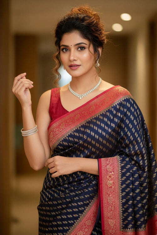 Woman in a traditional saree with a blurred background