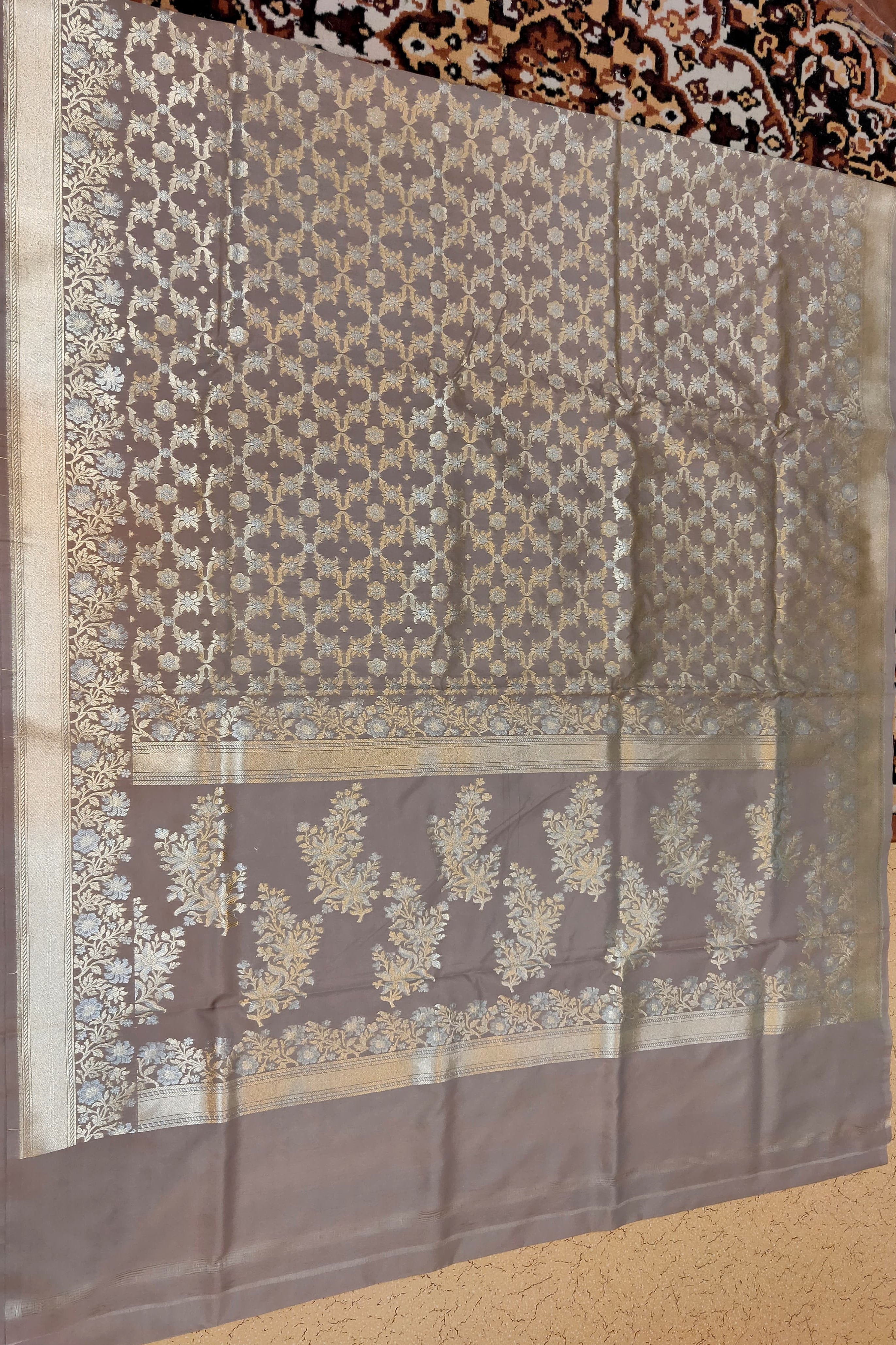 Patterned fabric on a textured surface